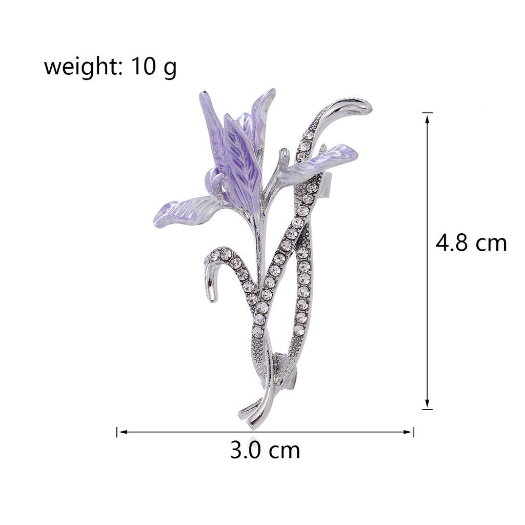 Orchid Flower Brooches For Women Unisex Rhinestone Enamel Elegant Plants Party Casual Brooch Pin Gifts