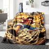 1PC One Piece Monkey D Luffy Patterned Flannel Blanket Suitable For All Seasons For Home Decor Warmth And Comfort Gifts Holiday Present
