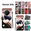 Чехол-книжка из искусственной кожи ручной работы для Honor X9c, противоскользящая противоударная крышка с ремешком на запястье и дизайном в виде сердца/розы/кошки