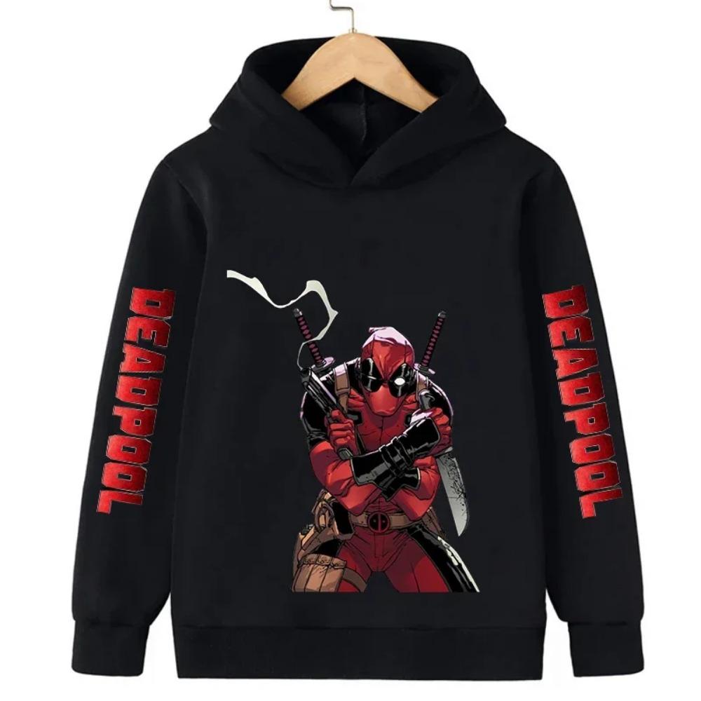Deadpool Graphic Kids Hoodies Boys Fashion Pullover Autumn Clothing Cartoons Casual Clothes Girl Tops Sweatshirts