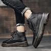 Ботинки мартин мужские 2025 новые весенние высокие кожаные ботинки мужские на толстой подошве износостойкие уличные рабочие в британском стиле короткие ботинки