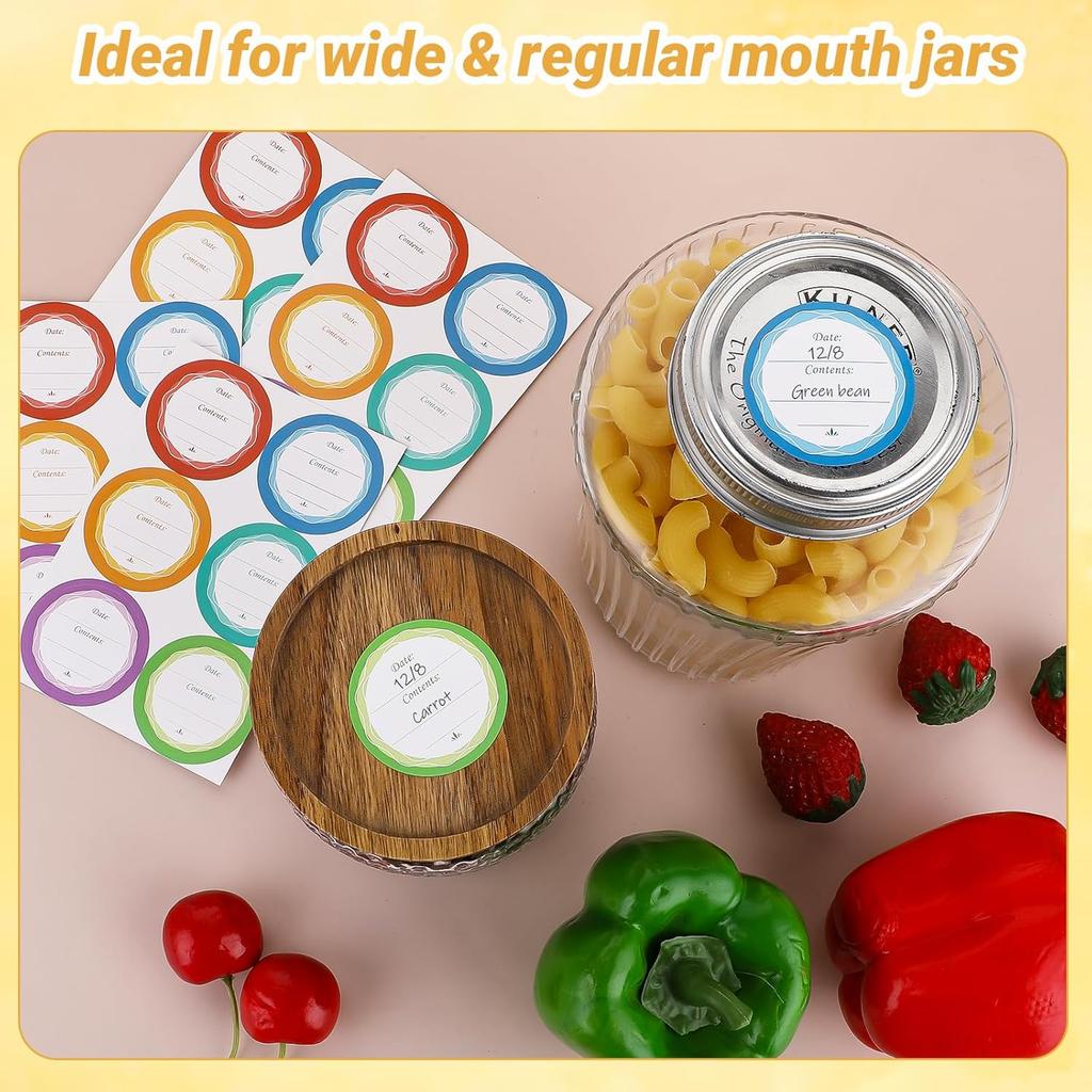 Съемные этикетки для банок Мейсона 90 этикеток для консервирования на банки и крышки Наклейки-этикетки для банок для консервирования Цветочные круглые для пищевых контейнеров Крышки для специй Банка