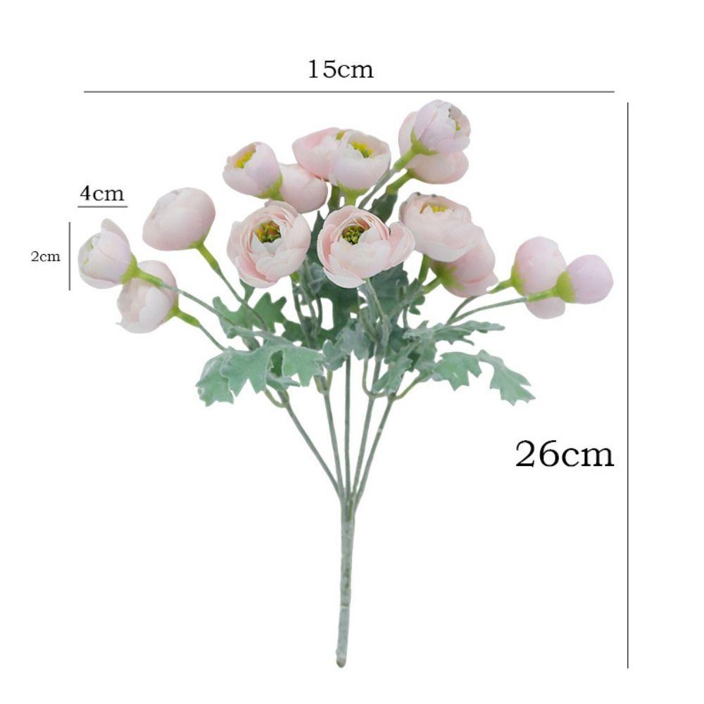 Multicolor Camellia Artificial Flower Flocking Faux Flower Wedding Ornament