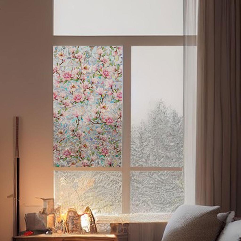 Flower Design Window Cling Glass Sticker Decal for Car and Home Decor