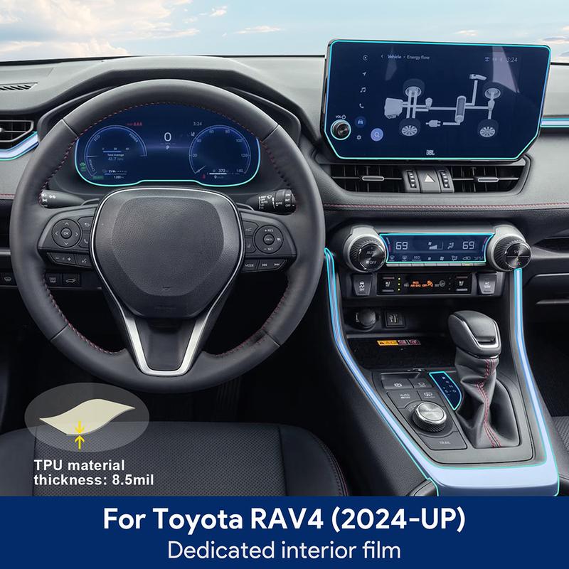 Для TOYOTA RAV4 2024 2025 салона автомобиля центральная консоль прозрачная защитная пленка TPU антицарапина ремонтная пленка аксессуары ремонт