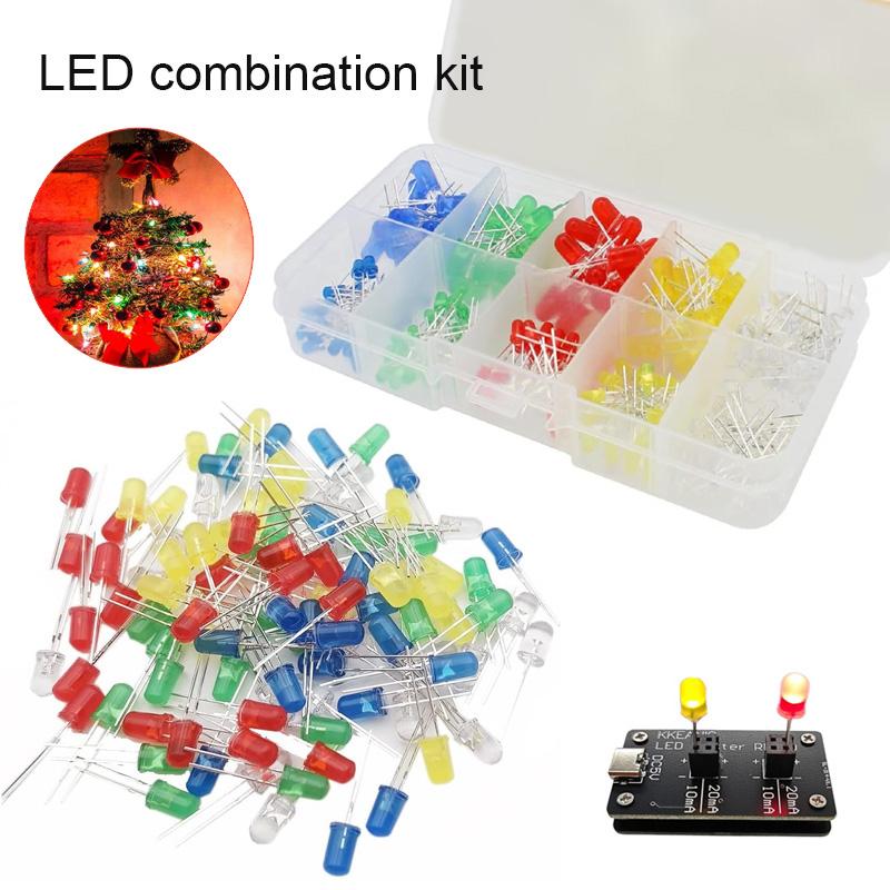Light Emitting Diodes 5 Colors Electronic Components 3mm LED / 5mm LED Assorted Color DIY LED Light Emitting Diodes Set