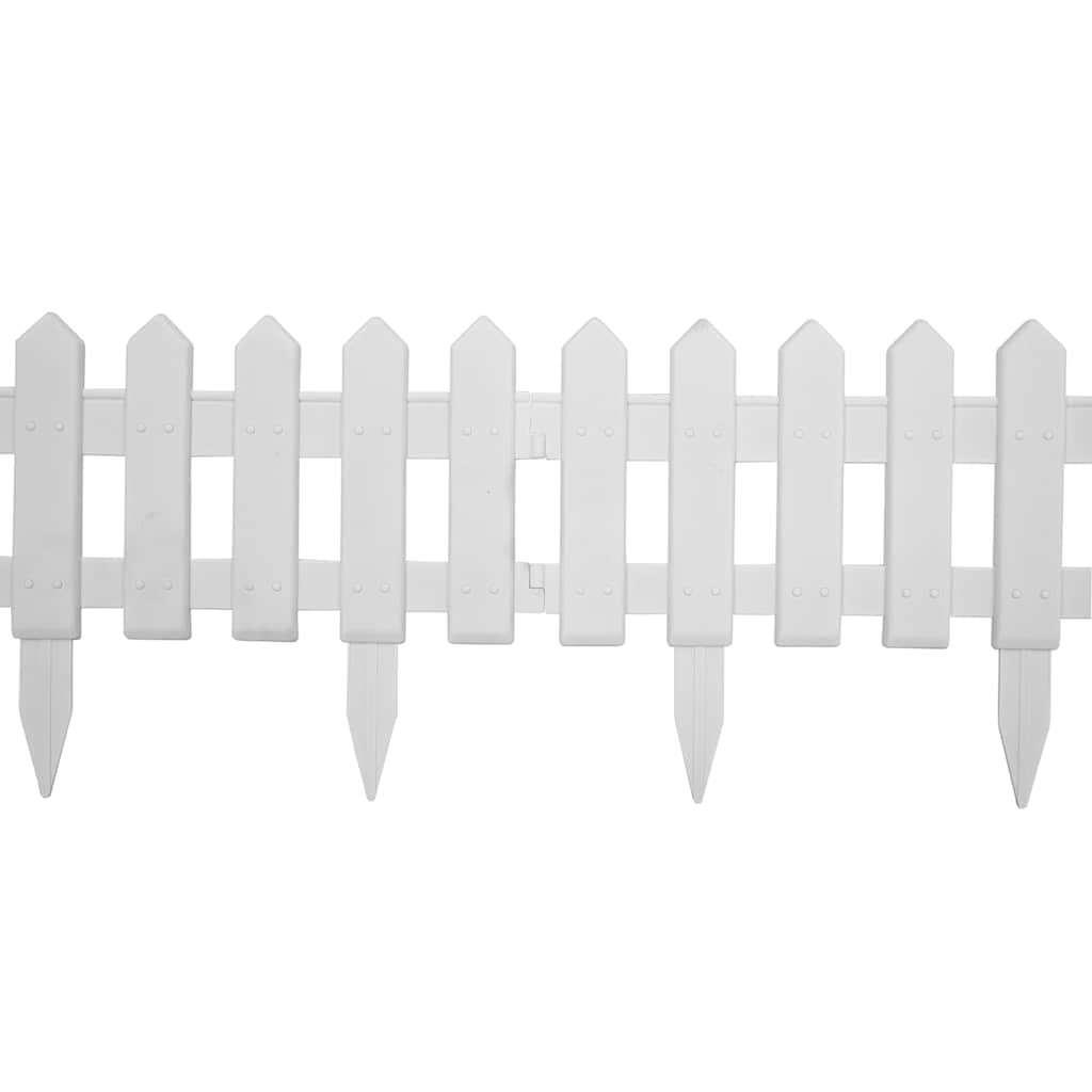 Lawn Edging 25 pcs White 10 m PP
