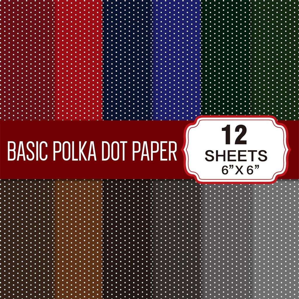 Набор винтажной бумаги в горошек, декоративная бумага для изготовления открыток, рукоделия, скрапбукинга, украшений, 12 листов
