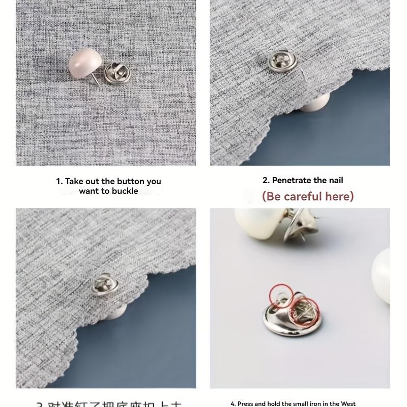 5pcs Imitation Pearl Plastic Snap Button  No Sewing Adjustable Buckle Ring Shirt Decoration  Clothing and Coat Fixing Button
