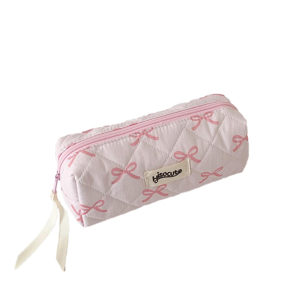 Bowknot Large Capacity Pencil Case Storage Bag Cosmetic Bag, Suitable Gift For Girls