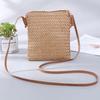 Women Straw Knitted Small Messenger Bag for Beach Travel and Everyday Use Rattan Woven Tote Purse