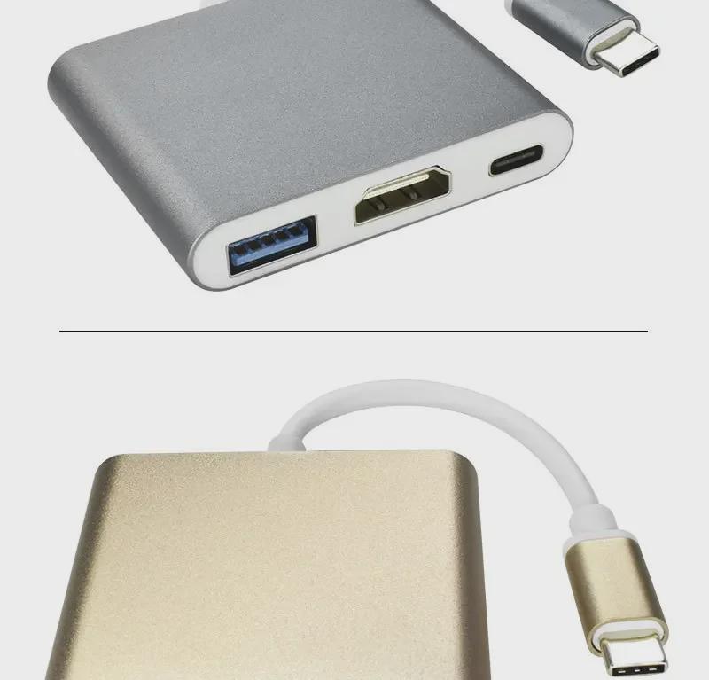Док-станция USB-C — HDMI 3-в-1: Кабель-адаптер USB3.1