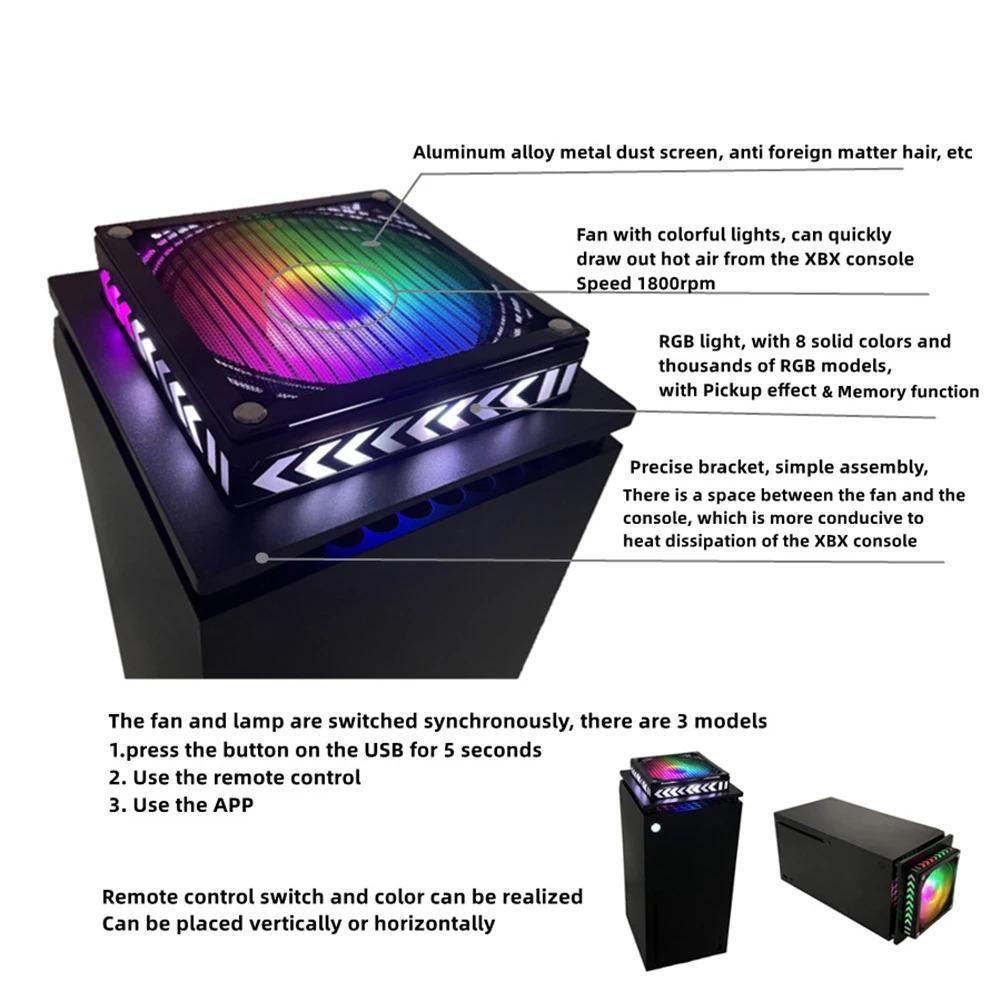 Светодиодные лампы Вентилятор охлаждения для Xbox Series X Аксессуары для консоли