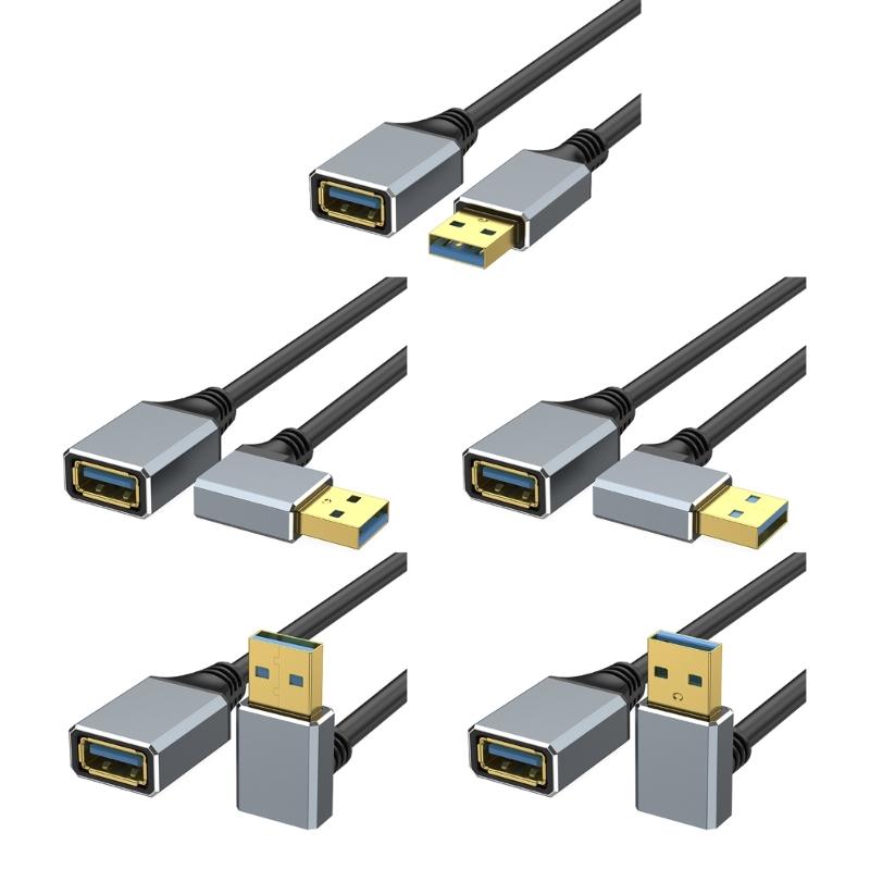 Кабель-удлинитель USB 3.0 5 Гбит/с с адаптерами под прямым углом 90 градусов, 5 вариантов направления для устройств в тесных пространствах