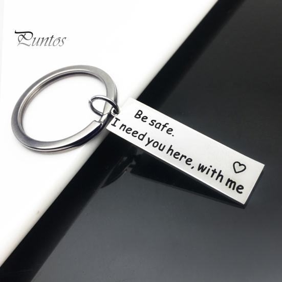 Брелок для ключей Drive Safe I Love You с персонализированной гравировкой инициалов, подарочный брелок из нержавеющей стали с гладкой отделкой