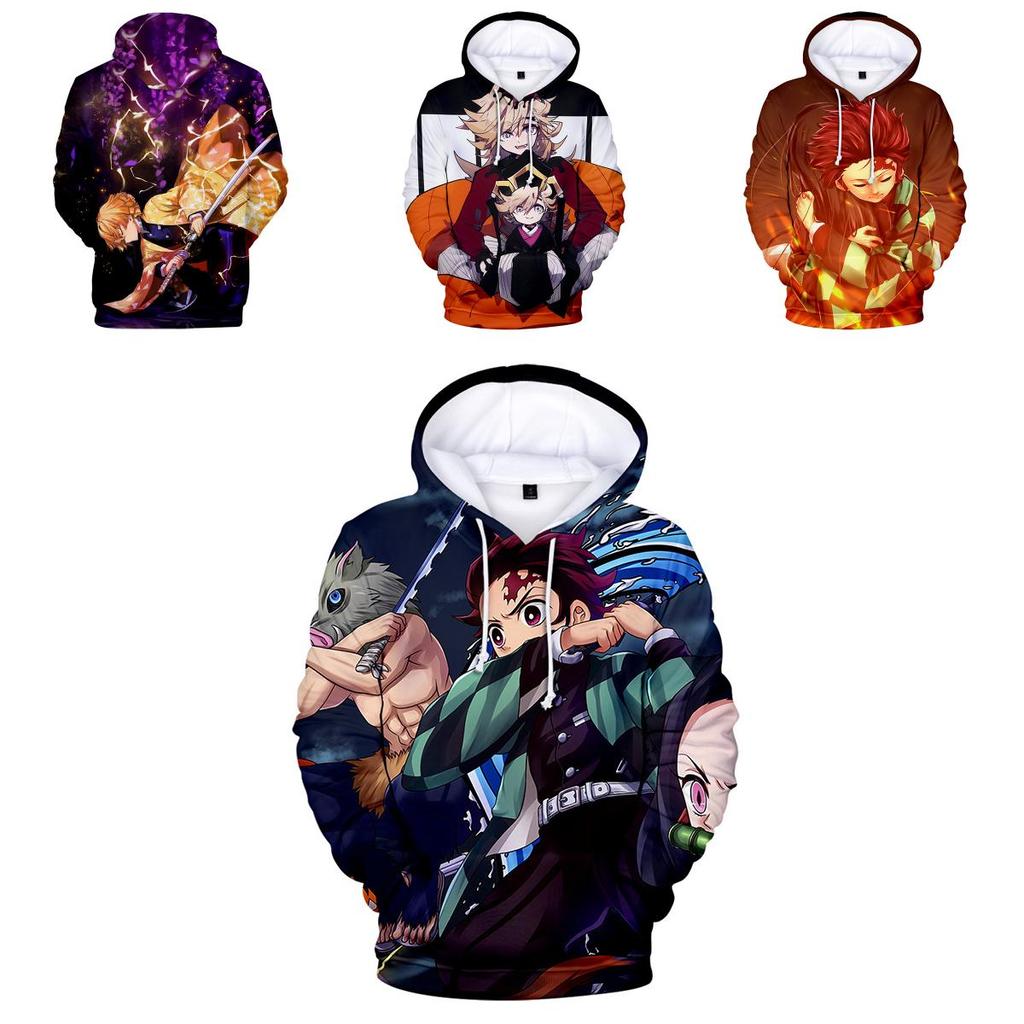 Яркая толстовка с 3D-принтом Demon Slayer Kimetsu No Yaiba для повседневной носки