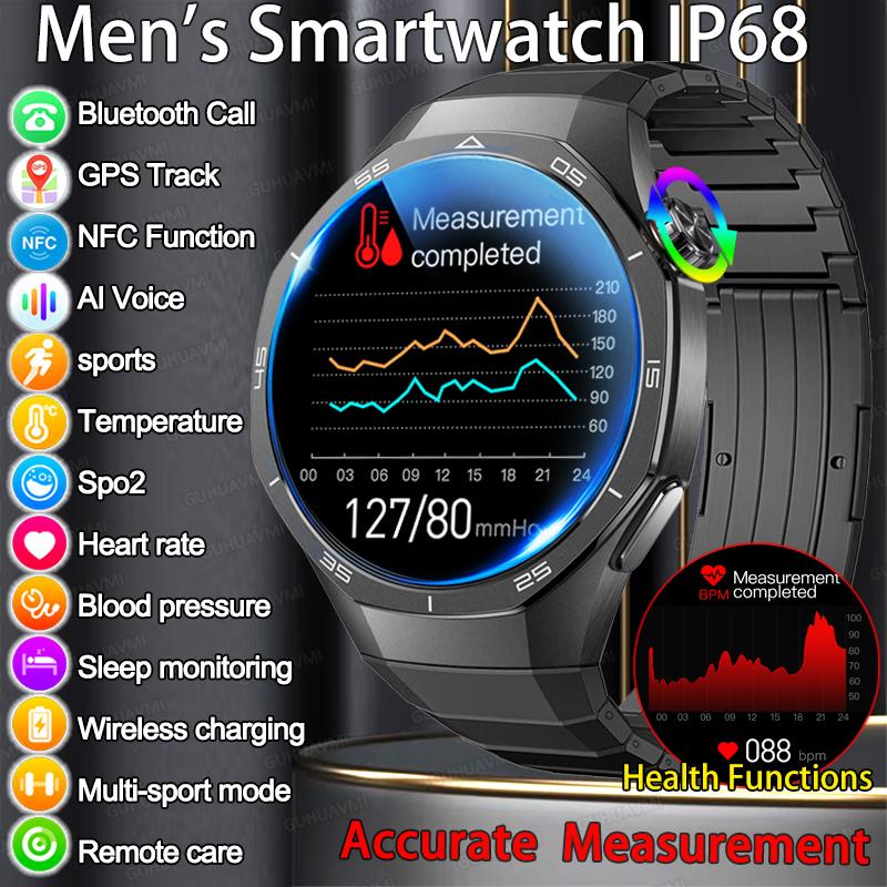 2025 Новые часы GT5 Max Смарт-часы HD AMOLED Экран NFC GPS Трекер Звонок по Bluetooth Здоровье Водонепроницаемые Смарт-часы Мужские Женские Для Huawei
