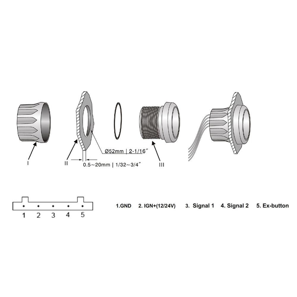 Цифровой светодиодный измеритель 12 В / 24 В, 52 мм, 2 в 1, Напряжение + Уровень топлива, Двойной датчик, Водонепроницаемый