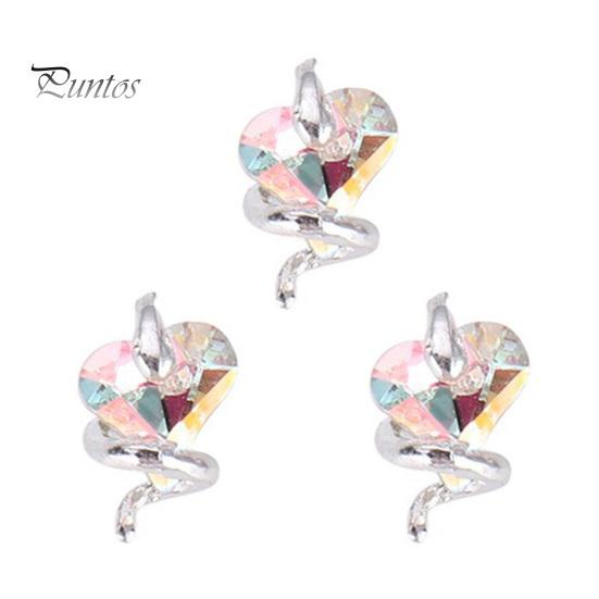 3 шт., украшения для ногтей «сделай сам», змея вокруг 3D сердца, подвески из искусственного кристалла, стразы для дизайна ногтей, чехол для телефона, аксессуары для декора, принадлежности для маникюра
