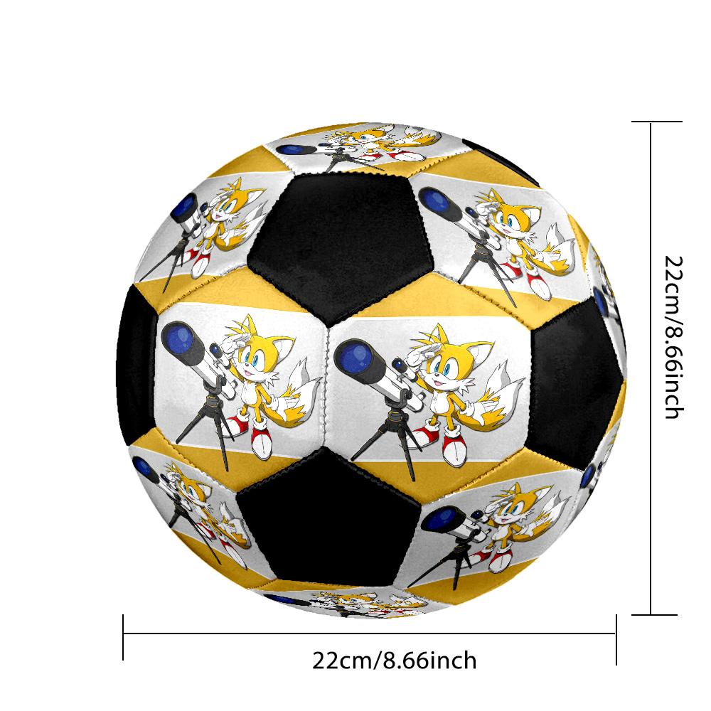 Tails Explorer Soccer Ball Colorful All Ages Machine Stitched PVC Competition Ready Durable High-Bounce.SIZE5