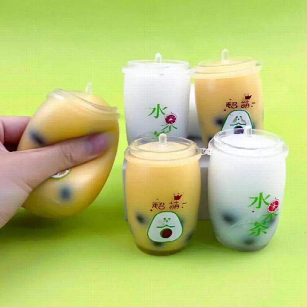 Soft Drink Stress Relief Toy Steamed Stuffed Milk Bubble Tea Fidget Toy Sensory Anti Stress Squeeze Toys For Children Gift