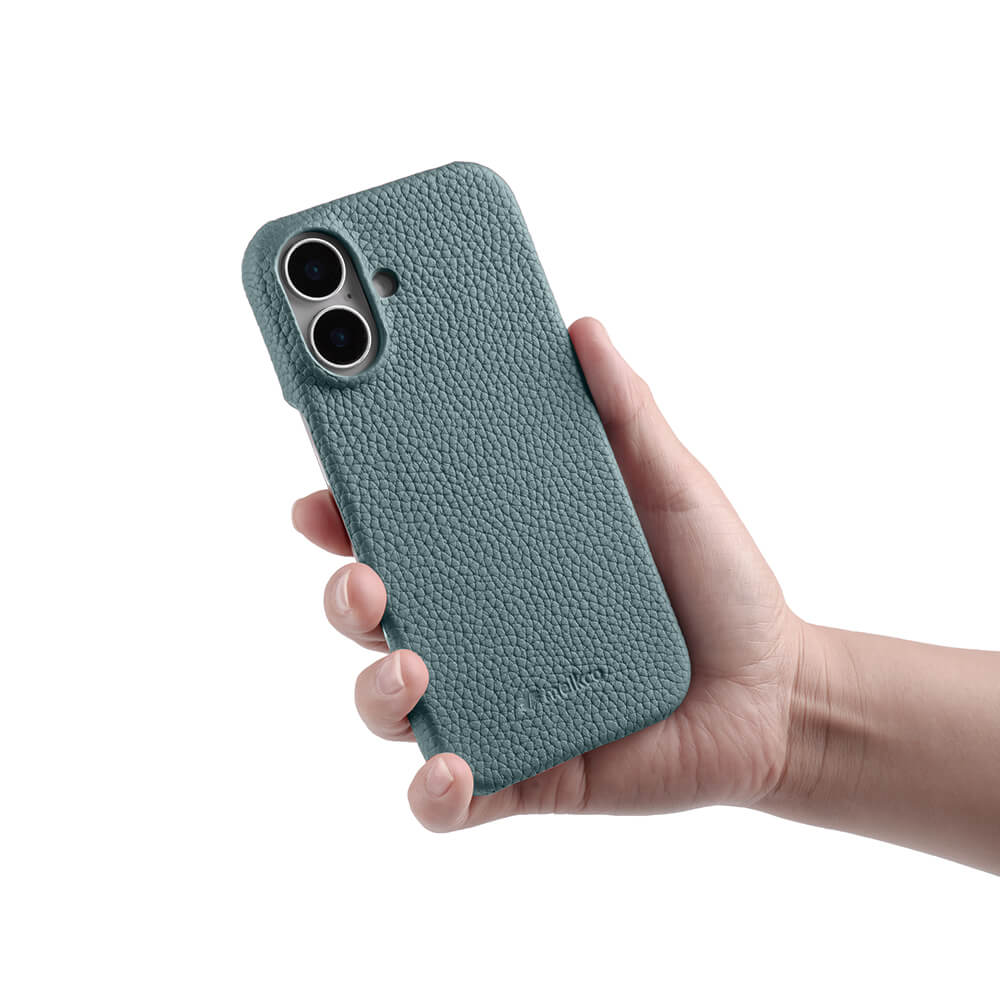 MELKCO Чехол для iPhone 16 из натуральной коровьей кожи, ПК чехол для телефона, совместимый с MagSafe