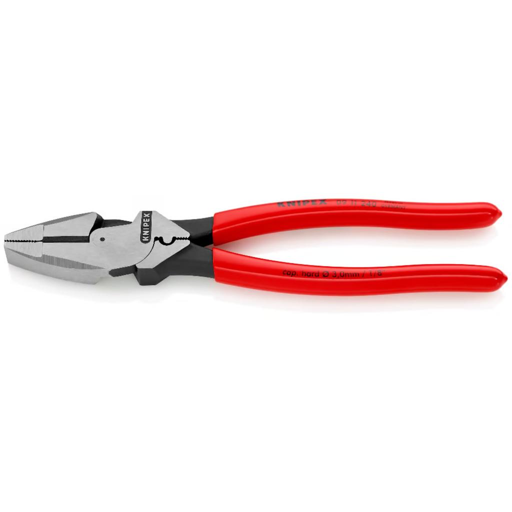 KNIPEX 0911-240 Heavy-Duty Pliers for Cable Work (with Crimping)