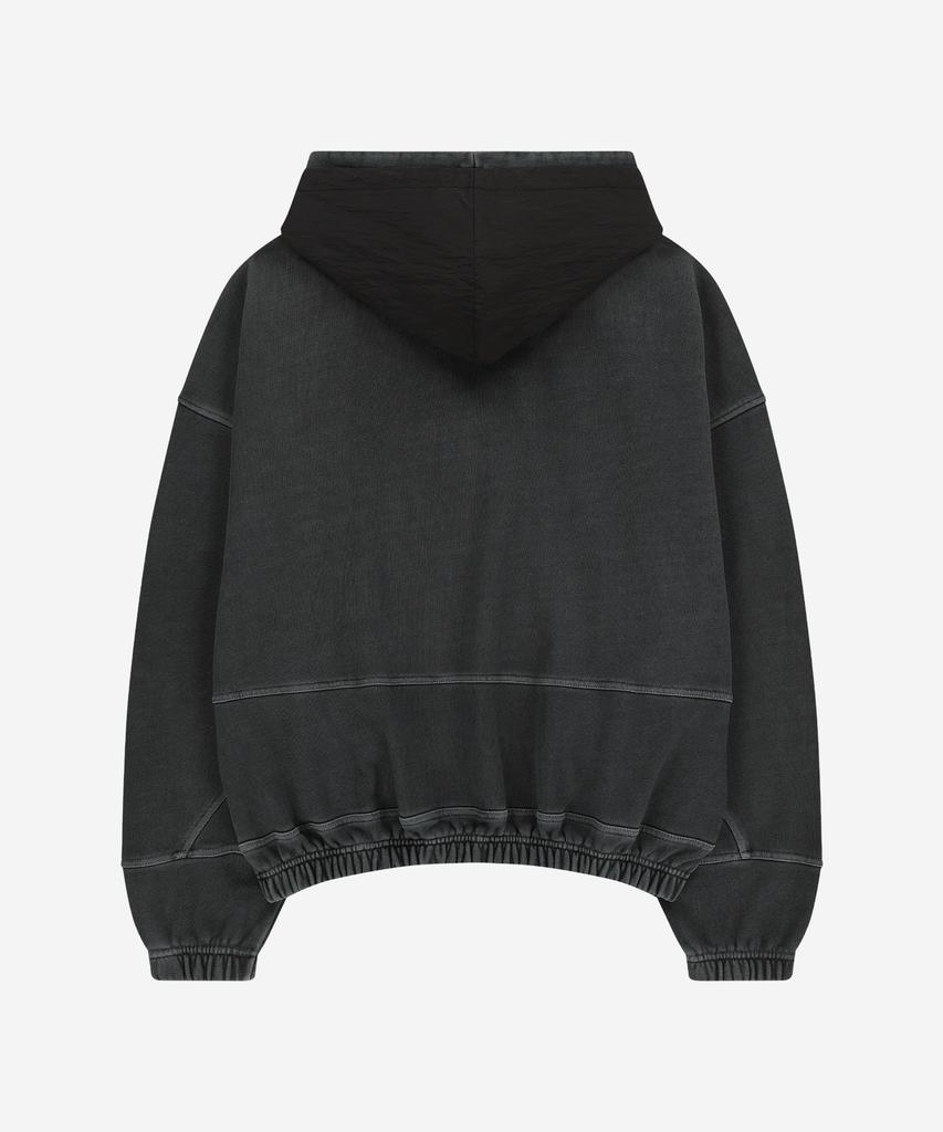 Node Labs Dev:7 Худи на молнии с двойным капюшоном, окрашенное garment-dye_Черный