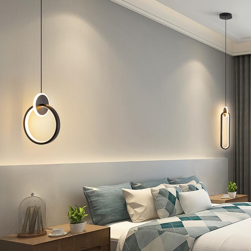 Скандинавские светодиодные простые золотые черные подвесные светильники люстра подвесные светильники для спальни прикроватные для чтения ресторан бар декоративные
