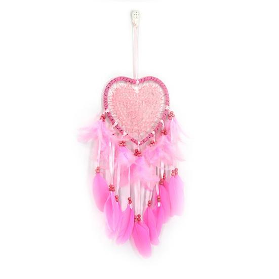 Catcher Heart Feather Dream Beads Girl Room Wall Hanging Window Ornament Decor