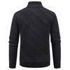 Men's Geometric Jacquard Knitted Cardigan Full Zip Stand Collar Sweater Jacket Autumn Winter Fleece Warm Knit Business Casual Outerwear