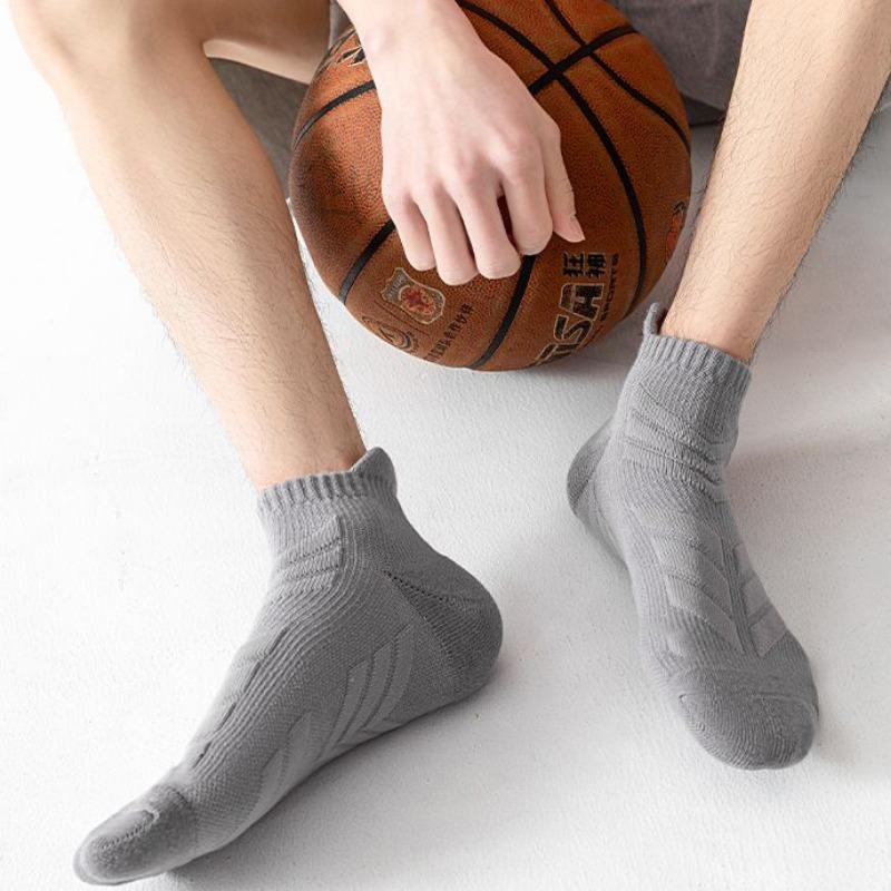 5 пар мужских уличных носков до щиколотки, амортизирующие и противоскользящие спортивные носки, влагоотводящие и дышащие носки с махровой подошвой