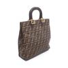 Used FENDI Zucca Tote Bag canvas leather Brown Used Women