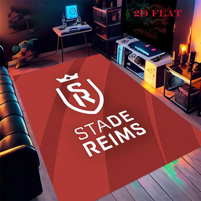 Stade de Reims poster Carpet Rug for Living Room Bedroom Home Sofa Decoration,Kids play Nonslip Floor Mat