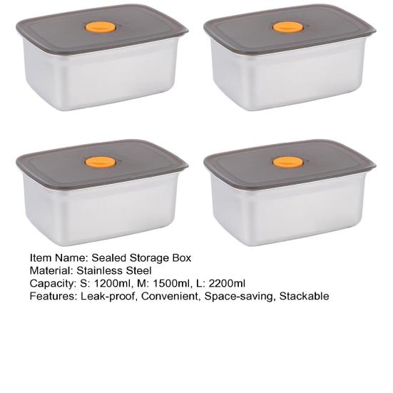 Коробка с крышкой Штабелируемые контейнеры для закусок Герметичная нержавеющая сталь для пищевых продуктов