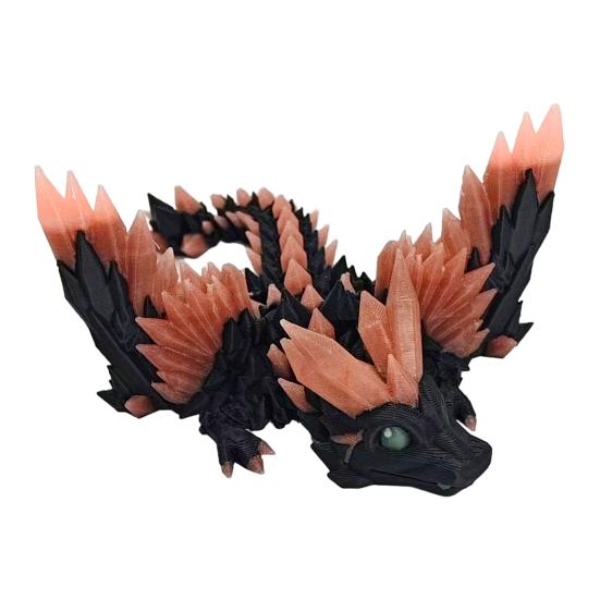3D Printed Dragon Figurine Glow-in-the-dark Flying Dragon Fidget Toy with Movable Joints Luminous Articulated Dragon Decoration Ornament