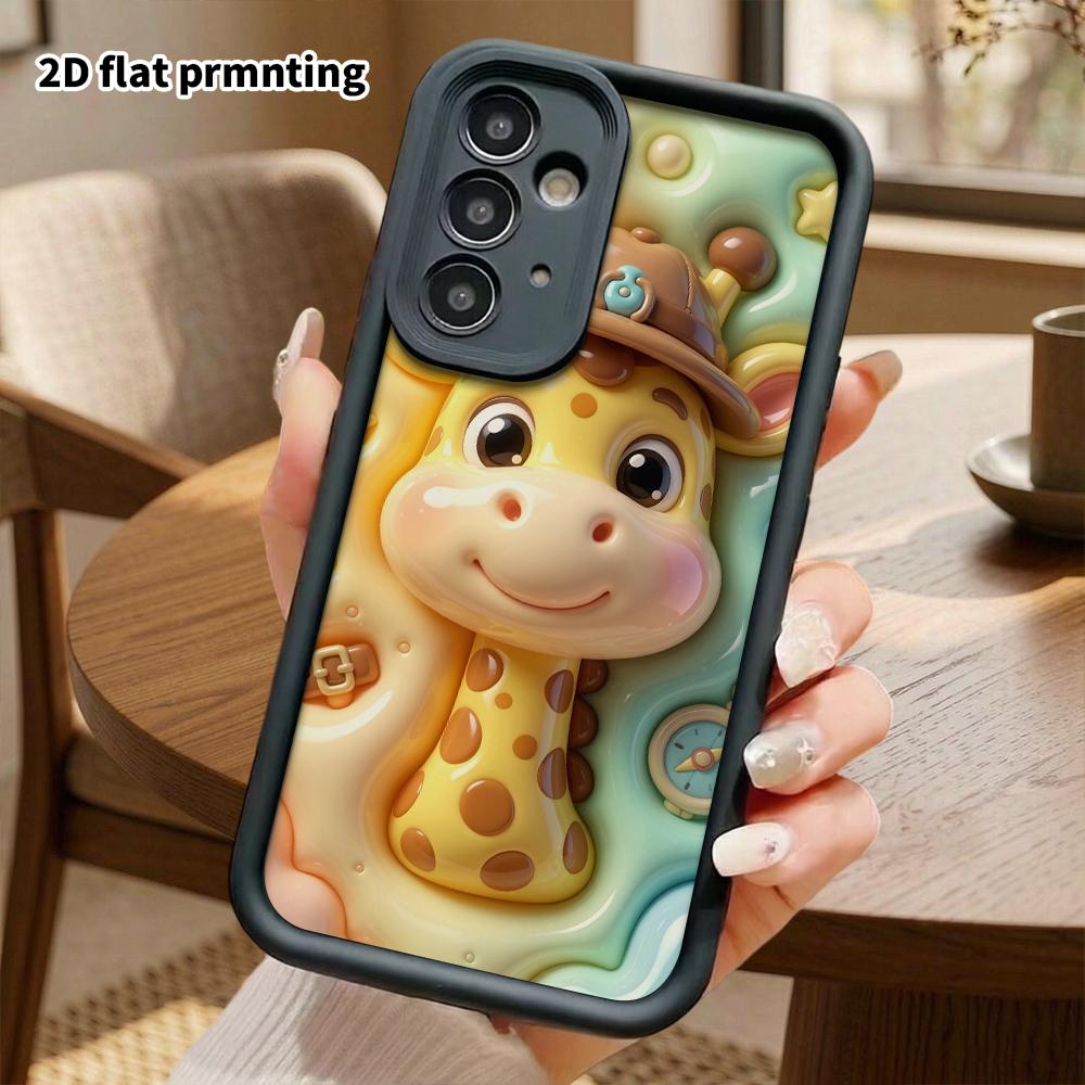 Phone Case: 2D flat design suitable for Samsung Galaxy A34 A35 M05 M06 S20 S22 S21 FE Plus 5G protective case, adventure giraffe, perfect Christmas an