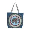 Handbag Canvas Embroidery Ethnic Pattern with Animal Motif Shopping Shoulder Bag for Girls Teens Women