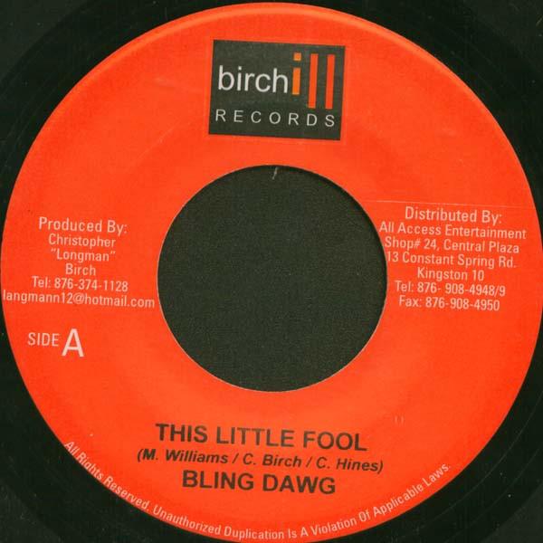 7inch Record BLING DAWG / IDONIA - This Little Fool / Innocent Blood none Birchill Record Jamaica Reggae, Ska & Dub Used