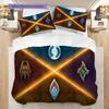 Fantasy Warriors Unite Bedding (1 * duvet cover + 2 * pillowcase, without core) 2D Flat Soft and comfortable Christmas birthday gift