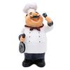 Resin Chef Statue Farmhouse Figurine Decor Resin Statue Ornament Small Bearded Chef Statue For Countertop Cabinet Cupboard