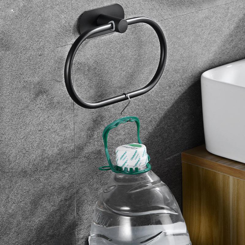 Stainless steel black towel ring, 20cm