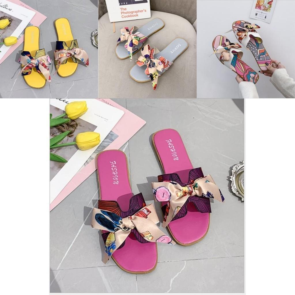 Durable Women's Bow Sliders Silky Butterfly Sandals For Effortless Summer Comfort