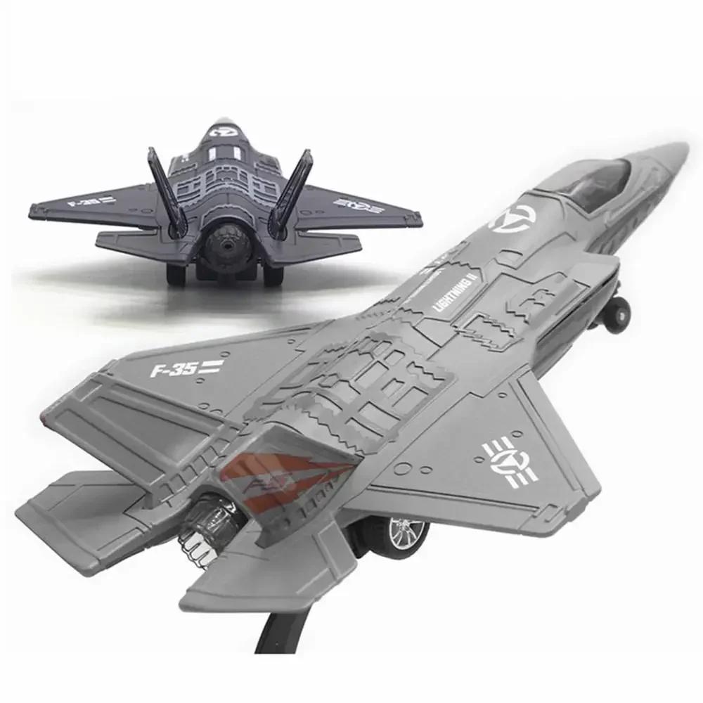Сплавной Большой Инерционный Модель Истребителя F-35 Музыкальный Светодиодный Самолет Игрушка Подарок