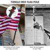1,8 м телескопический флагшток с вращающимися на 360 градусов кольцами, предотвращающими спутывание, направляющая из нержавеющей стали, держатель для флагштока на стену