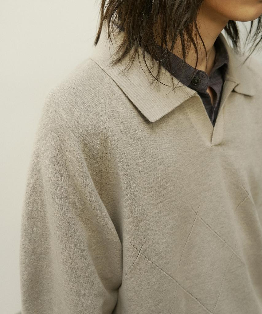 MINAV Raffine Soft Collar Knit [Mocha]