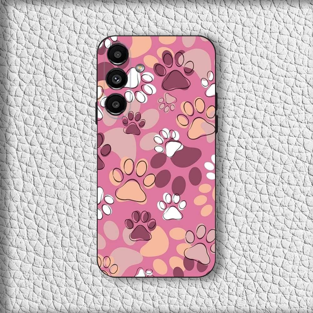 Art Puppy Paw Phone Case For Samsung Galaxy A20,A21s,A22,A31,A32,A52,A53,A72,73,A80 Soft Black Cover