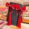 2pcs Tassel New Year Headwear Bow Red Wig Braid Hairpin Traditional Children Hair Clip