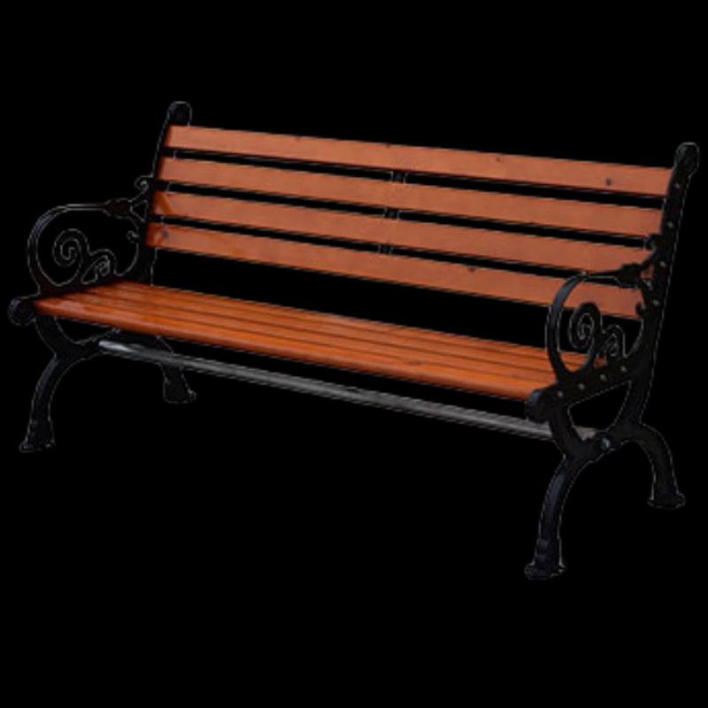 Outdoor Park Bench with Backrest
