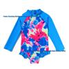 Детский цельный купальник с принтом tie-dye и фламинго, с защитой от солнца